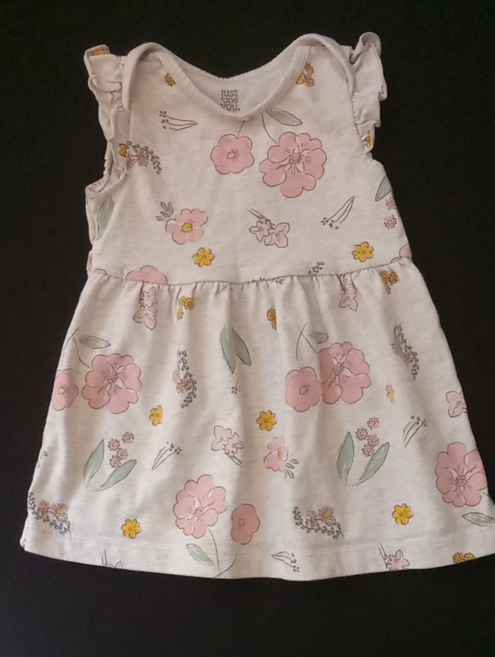 Carter's Light Pink Floral Ruffle Sleeve Cotton Dress